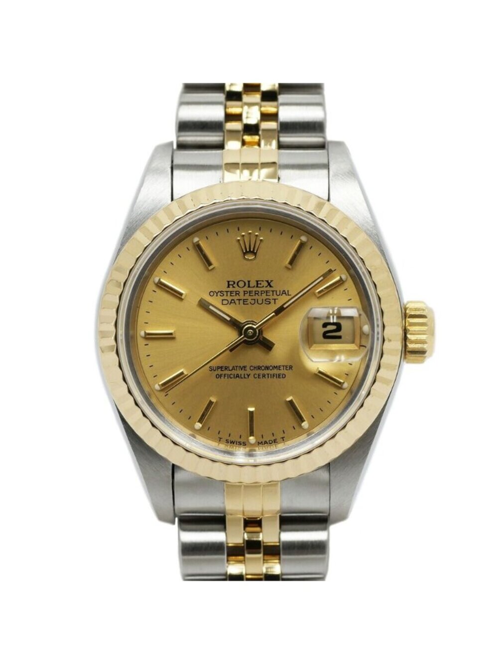 Rolex Datejust Champagne Dial No YG SS Watch Automatic Winding OH Polished